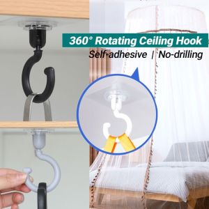 Self-adhesive Wall Hanging Hook 360° Rotating Ceiling Hook Strong Hook Multi-function Adhesive Hook ClothesHat Hook