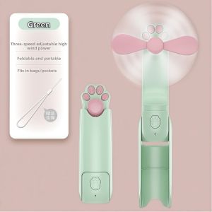 NEXTYOO Có thể sạc lại bằng USB Quạt mini cầm tay 3 TRONG 1 3 bánh răng Quạt đèn pin gấp gọn Di động 1200 mAh Quạt bỏ túi không tiếng ồn Mùa hè ngoài trời