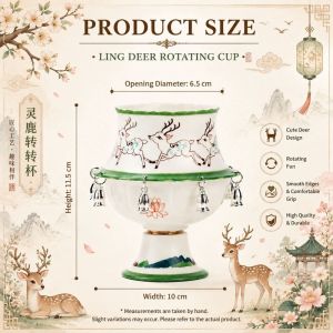 MIRELAE Ceramic Rotating The Flying Bird Cup Underglaze Style With Bells Tea Cup Gifts Table Decor Hand Painted Cup Tea Lovers