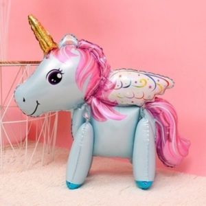 Ready Stock - 3D Cute Flying & Standing unicorn Balloon party decoration