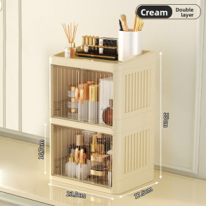 Desktop dust-proof cosmetics storage cabinet skincare product box Foldable make up organizer storage