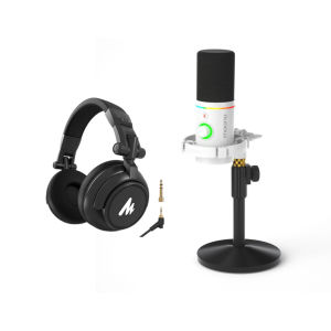 MAONO PD200X Paket Microphone Dynamic Stand dan MH601 Headphone for Hp Live Streaming Gaming Podcast