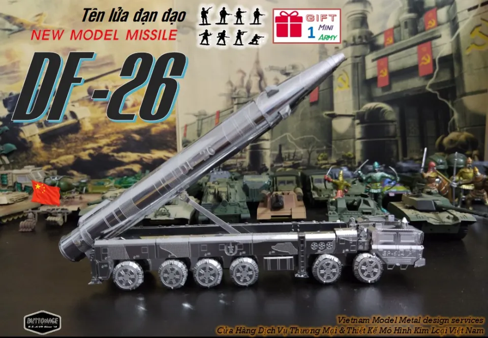 Mô Hình Tên lửa đạn đạo (Kim loại lắp ghép 3D) Mô Hình Tên Lửa Cho