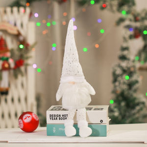 Christmas Gnome Plush Doll Faceless Long Leg Knitted Elf Tree Ornament Home Decor Gift