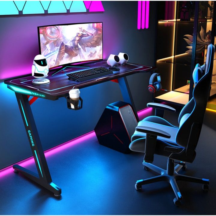 Electric Height Adjustable Pc Gaming Computer Table Rgb Light Gaming 