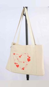 Tas Wanita Tote Landscape Blacu Tebal Premium Muat Laptop 13-14 Inc Tas Sekolah Kuliah Kerja