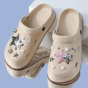 [ Shop Hot Sale ] Womens Summer Outdoor Clogs 2024 New Thick Bottom Non-Slip eva Beach Closed-Toe Sandals for Women with Cushioning Feel