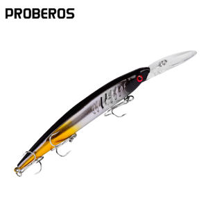 PROBEROS 1pcs Topwater Lure Artificial Hard Bait for Pike Fishing Minnow Lure 15.2cm 12.55g with 6# Hook Wobbler Carp Fishing Tackle Freshwater DW1302