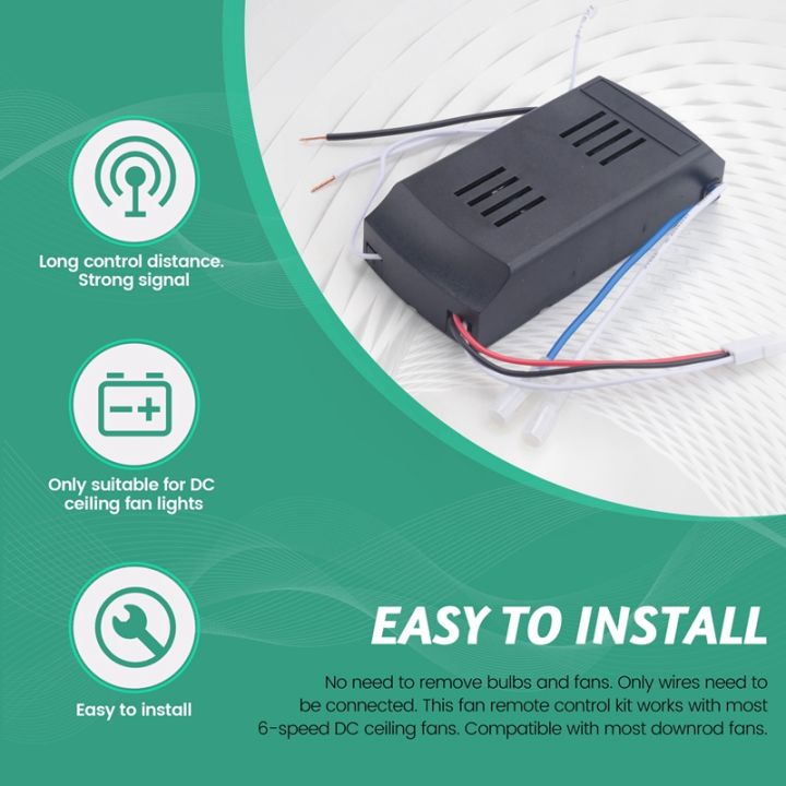 Universal Ceiling Fan Remote Control Kit Replacement, 6Speed & Timing