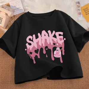 SHAKE STRAWBERRY T SHIRT CROP TOP KOREAN STYLE