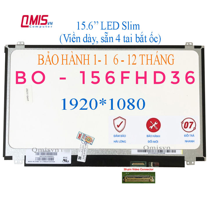 Màn hình laptop 15.6 inch slim 30 pin, Dell Inspiron Vostro 3537 3541 3542 3543 3551 3552 3558 3559 3567 3568 3576 3578