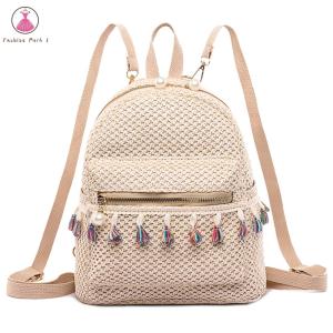 【NEW】 Bohemian Woven Backpack Straw School Bag Large Capacity Casual Laptop Backpack Stylish Shoulder Backpack Travel Rucksack
