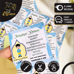 2-4 Sticker Kotak Syukuran Walimatul Khitan Sunatan Free Desain Stiker Tasyakuran Khitanan Custom