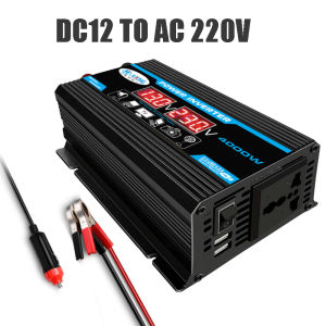 JUXING 4000W Power Inverter Converter With Dual Display built-in Transformer DC 12V to AC 220V Dual USB Modified Sine Wave use for Car Home Outdoor