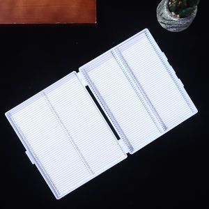 💞【Special price】💖Muya 4 Colors Plastic Rectangle Hold 100 Microslide Slide Microscope Box Laboratory Supplies Material Teaching