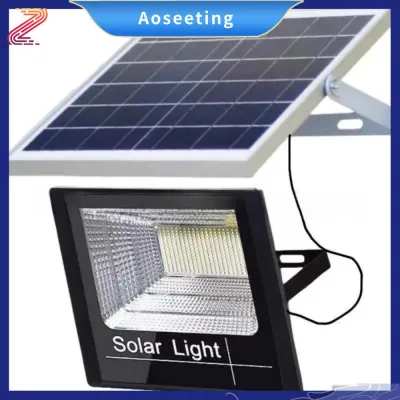 AOSEETING 100W LED Solar Light Waterproof High Brightness Solar Reflector Spotlight Durable with Remote Control Intelligent Light Outdoor Lighting
