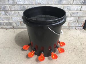 Máng uống tự động cho gà vịt gắn xô sơn dùng hiệu quả