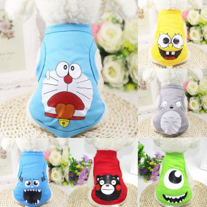Summer Vest Elastic Cartoon Pattern Chinese Printed Polyester Pet Clothes For Dog