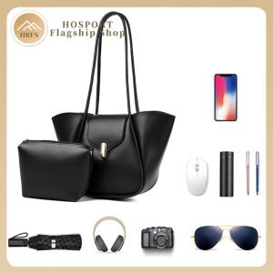 【HRFS】 Women Fashion Shoulder Bag for Female PU Leather Simple Tote Handbag Large Capacity PU Leather Tote Bags for Work Travel Shopping
