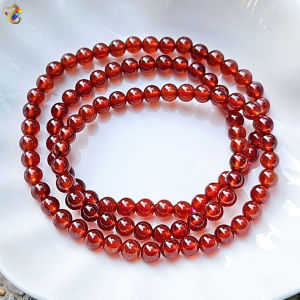 Premium Grade Spessartite Orange Garnet 3 Rounds Bracelet