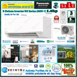 Panasonic X-Deluxe Inverter Air Conditioner CS-KU9AKH-1 & CU-RU9AKH ((nanoe-X)) 1.0hp R32 Inverter Aircon