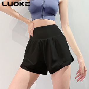 Luoke High Waist Tight Belly Yoga Running Hot Pants Women Fitness Thin Style Anti Glare Sports Shorts Fast Dry Pants