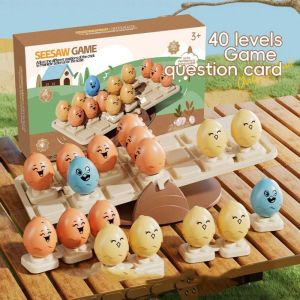 DYJJD ต้นไม้นับ เกมกระดานสมดุลไข่ แบบโต้ตอบ ไข่ เกมโต๊ะแบบโต้ตอบสำหรับพ่อแม่และลูก ของเล่นคณิตศาสตร์เพื่อการศึกษา ความสนใจ เกมต้นไม้สมดุลที่สามารถซ้อนกันได้ ผู้ปกครองและลูก