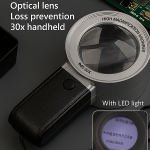 30x Handheld Portable Magnifying Glass Handheld High Magnification Optical Glass HD Magnifier