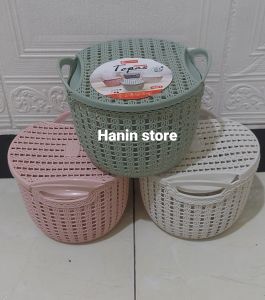 keranjang topas/keranjang serbaguna  topas + tutup  plastik 100% free BPA free bublewrap