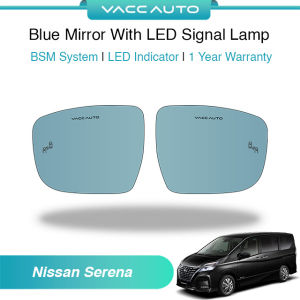 VACCAUTO BSM Blue Mirror with LED Signal Lamp Side Rearview Winker Mirror Lens Nissan Serena C27 2016-2027 Accessories