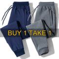 【BUY 1 TAKE 1】NASA Men's Plain Jogger Pants With Zippers Menswear Trouser CK6662. 
