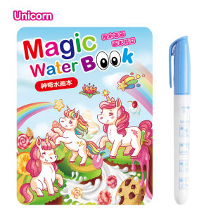 Kissdora reusable magic book for drawing magic water book with pen Magic Water Drawing Book Magic Pen Drawing Book Baby Kids Drawing
