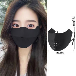 Sun Protection Ice Silk Face Mask Women Cycling Anti-UV High Quality Solid Color Breathable Running Sport Mask