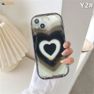(Lokal Ready) Casesummer Casing hp OPPO A17 A17k A12 A16 A16s A54s A16k A16e A5s A7 A11K A1K A57 4G A58 A78 A77S A53 2020 A3s A12e A33 A31 A52 A92 A54 Reno 8T 4G Reno 5F Gradien Butterfly Hitam Love Heart Kasus Lembut Luar Tepi Gelombang 3D Softcase