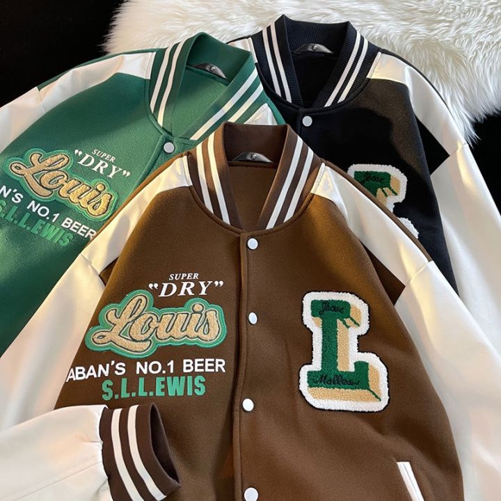 varsity jacket for men vintage aesthetic jacket oversized polo