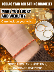 Zodiac Year Red String Bracelet/ Braided 18k Gold-Plated High-End Small Red String Bracelet/ Fashionable Gold Braided Couple Bracelet/ Lucky Fortune Bracelet/ Couple Traditional Chinese Style Bracelet