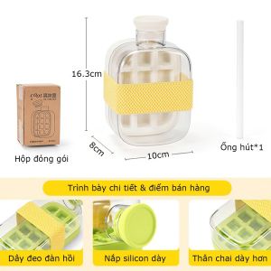 Lưới Đá Có Nắp Ống Hút Đá Khuôn Chai Nước Lạnh Mùa Hè Đa Năng Làm Đá CốcKhay Làm Đá Tủ Lạnh-NIEVE