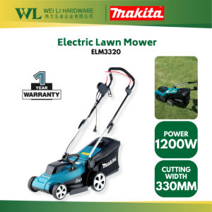 MAKITA Original ELM3320 Electric Lawn Mower 330mm (1Year Warranty) Mesin Rumput Tolak Heavy Duty