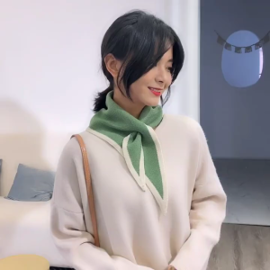 Khăn quàng cổ trang trí cho phụ nữ hôi khăn choàng nữ mùa thu ấm áp Cổ áo giả khăn quàng nhỏ Khăn choàng nữ khăn choàng đan cô gái