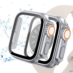 Thay đổi để Ultra2 trường hợp cho Apple xem 45mm 41mm 40mm 44mm iWatch Bumper bìa với kính cường lực miếng bảo vệ màn hình upgrated để Ultra2 cho Apple xem loạt 9 8 7 SE2 SE 6 5 4