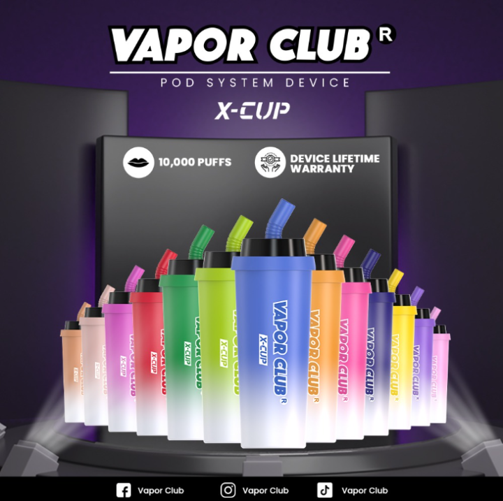 ( Disposable ) 100 Original Vapor Club XCup Disposable Pod 10000
