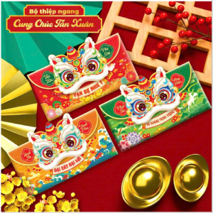 [Combo 3] Thiệp Lì Xì Ngang KHÁC NHAU