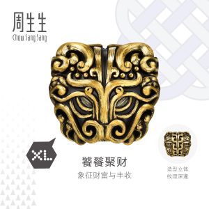 Chow Sang Sang 周生生 999 Gold Charme Taotie Fortune Charm for Women & Men 96138C (Bracelet Not Included)