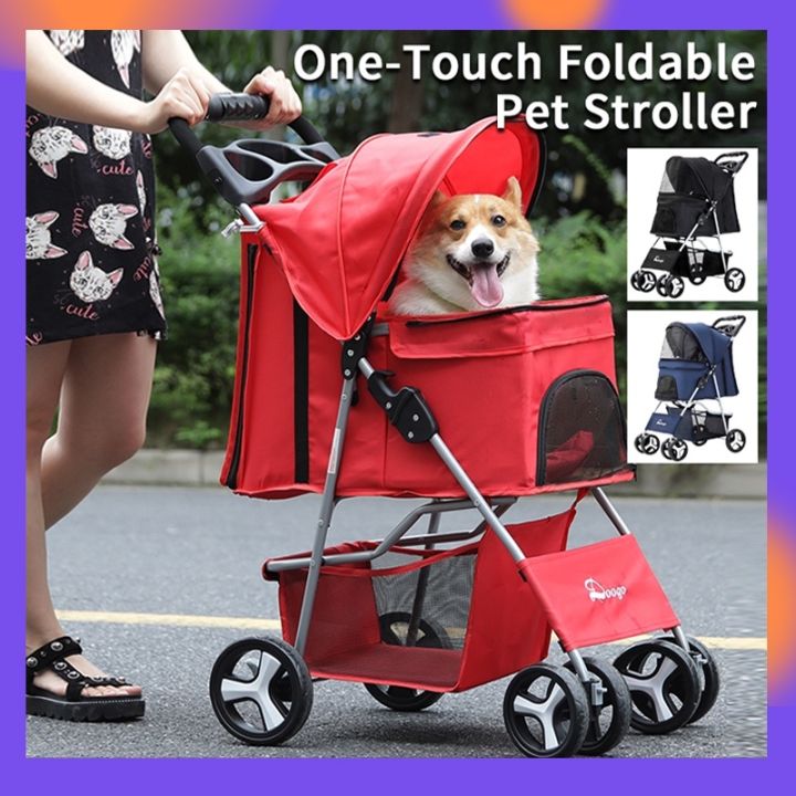 Four Wheel Stroller For Small Pet Pet stroller foldable travel stroller