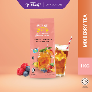 MIX-LAH Mixberry Tea Iced Tea Powder Fruit Instant Premix 1kg pack (Halal) Less Sugar