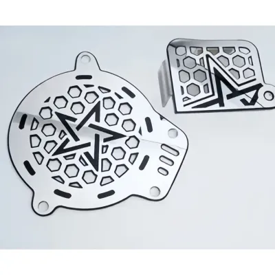 HBK CVT Cover For AEROX V2/NMAX V2 CNC Aluminum Alloy Silver/Black CVT Cover With Bolts
