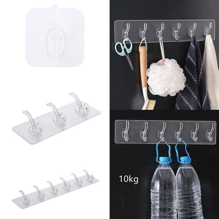 Transparent Wall Hanger Selfadhesive Hook Reuseable Coat Kitchen Hook