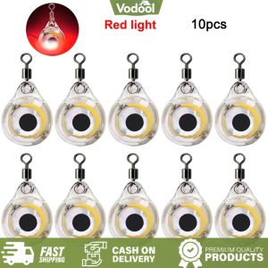 [VSC] 10Pcs Underwater Night Light Lure Mini Eye Shape Fish Light Lure Battery Powered LED Illuminated Lure for Seawater Freshwater