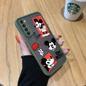 Available Case For OPPO Reno 4 Pro/Reno4/Reno 4 SE Reno 3 Pro 4G Cartoon Mouse Case Soft Edge Frosted Transparent Shockproof Full Cover Camera Protect Hard Case