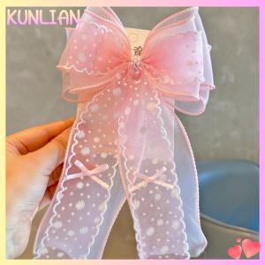[KUNLIAN] Daisy lưới ren Bow kẹp tóc cho cô gái trẻ em hairgrip Clip barrette mũ nón Phụ kiện tóc